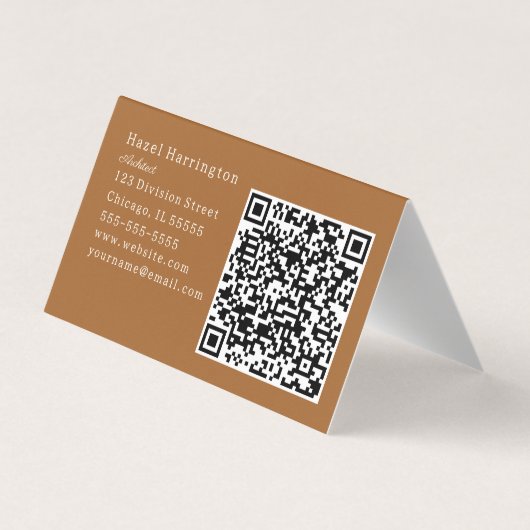 洗練されたグランジQRコード名刺を折り畳み 名刺 (裏面)