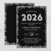 洗練されたグリッターアクセント2025グラードパーティー 招待状 (正面/裏面)