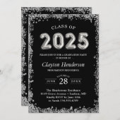 洗練されたグリッターアクセント2025グラードパーティー 招待状 (正面/裏面)