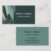 洗練されたグリーンとグレーの名刺 名刺 (正面/裏面)