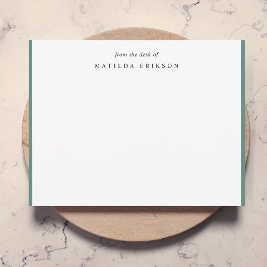 洗練されたグリーンのデスクエレガントから ノートカード