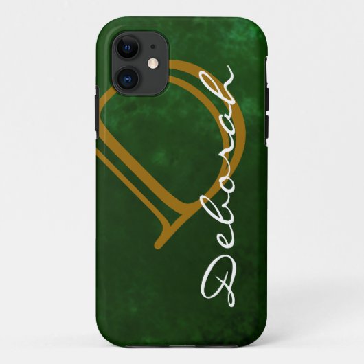 洗練されたグリーンのモノグラム Case-Mate iPhoneケース (裏面)