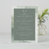 洗練されたグリーンマーブル結婚式招待状 箔招待状 (立ち正面)