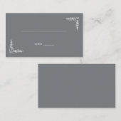 洗練されたグレイ・ボタニカル プレイスカード (正面/裏面)