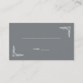洗練されたグレイ・ボタニカル プレイスカード (正面)