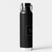 洗練されたグレーとブラックピストパーソナライズされたップ ウォーターボトル (正面)