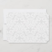 洗練されたグレーとホワイトレーススクリプト 招待状 (裏面)