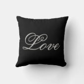 洗練されたグレーの黒結婚い愛 クッション (裏面)