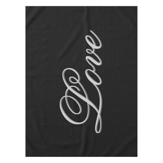 洗練されたグレーの黒結婚い愛 テーブルクロス (正面)