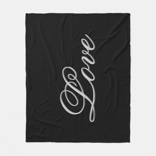 洗練されたグレーの黒結婚色愛の郵便料金 フリースブランケット (正面)