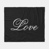 洗練されたグレーの黒結婚色愛の郵便料金 フリースブランケット (正面(横))