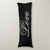 洗練されたグレーの黒結婚色愛の郵便料金 ボディピロー (正面縦)