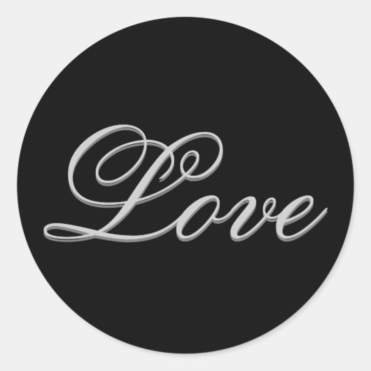 洗練されたグレーの黒結婚色愛の郵便料金 ラウンドシール (正面)