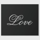 洗練されたグレーの黒結婚色愛の郵便料金 ラッピングペーパー (フラット)