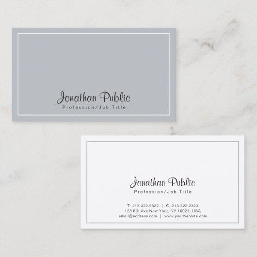 洗練されたグレーホワイトシモダンックデザイン 名刺 (正面/裏面)