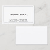 洗練されたグレーホワイトデザインモダンプレーン 名刺 (正面/裏面)