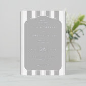 洗練されたグレー ストライプの結婚式招待状 箔招待状 (立ち正面)