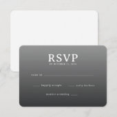 洗練されたグレー ミニマリスト RSVP (正面/裏面)