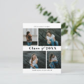 洗練されたコラージュ編集可能なカラー卒業はがき ポストカード (スタンド正面)