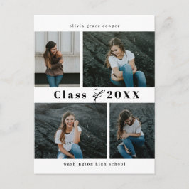 洗練されたコラージュ編集可能なカラー卒業はがき ポストカード