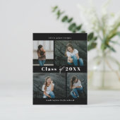 洗練されたコラージュ編集可能なカラー卒業はがき ポストカード (スタンド正面)