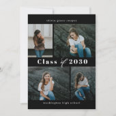 洗練されたコラージュ編集可能なカラー卒業インベーティ 招待状 (正面)