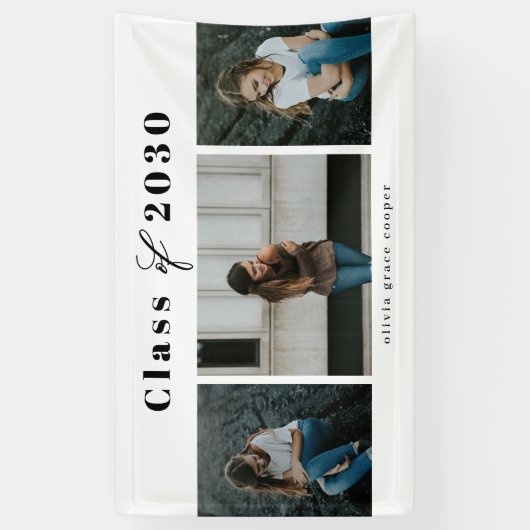 洗練されたコラージュ編集可能なカラー卒業バナー 横断幕 (縦)