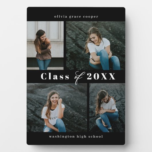 洗練されたコラージュ編集可能カラー卒業プラーク フォトプラーク (正面)