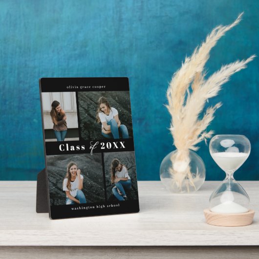 洗練されたコラージュ編集可能カラー卒業プラーク フォトプラーク (側面)