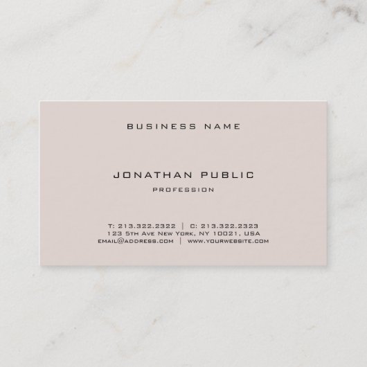 洗練されたゴシックフォントプモダンレーントエレガントップ 名刺 (裏面)