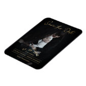 洗練されたゴールデンスクリプトフォト結婚LGTB マグネット (左側)