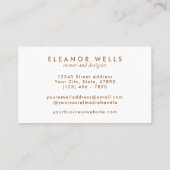 洗練されたゴールドマーブル クリエイティブ プロフェッショナル 名刺 (裏面)