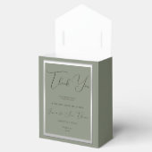 洗練されたサグ&シルバー ウェディング フェイバーボックス (オープン)