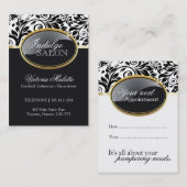 洗練されたサロンおよびスパのアポイントメントカード 予約カード (正面/裏面)