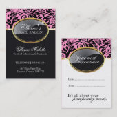 洗練されたサロンおよびスパのアポイントメントカード 予約カード (正面/裏面)