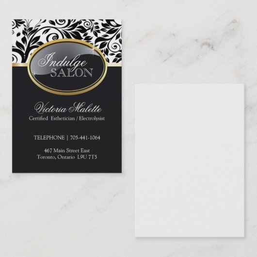 洗練されたサロンの名刺のテンプレート 名刺 (正面/裏面)