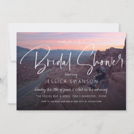 洗練されたシックなフォトブライダルシャワー 招待状