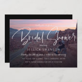 洗練されたシックなフォトブライダルシャワー 招待状 (正面/裏面)