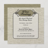 洗練されたシックなワインの招待状 招待状 (正面/裏面)