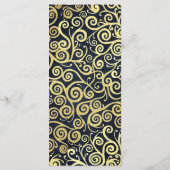 洗練されたシックネイビーブルー&金ゴールドスワ結婚ールズ メニュー (裏面)