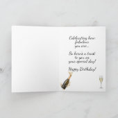 洗練されたシャンパンの誕生日グリーティングカード カード (内部)