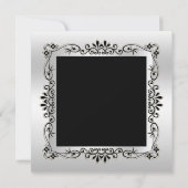 洗練されたシルバーの装飾フレーム 25周年記念 招待状 (裏面)