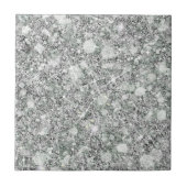 洗練されたシルバーカラーフェイクグリッター無地の タイル (正面)