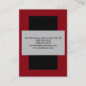 洗練されたシルバーグレーブラックレッドプロフェッショナル 名刺 (裏面)