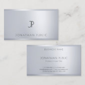 洗練されたシルバーモダンテンプレート 名刺 (正面/裏面)