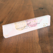 洗練されたシンプルなパステル デスクネームプレート (側面)