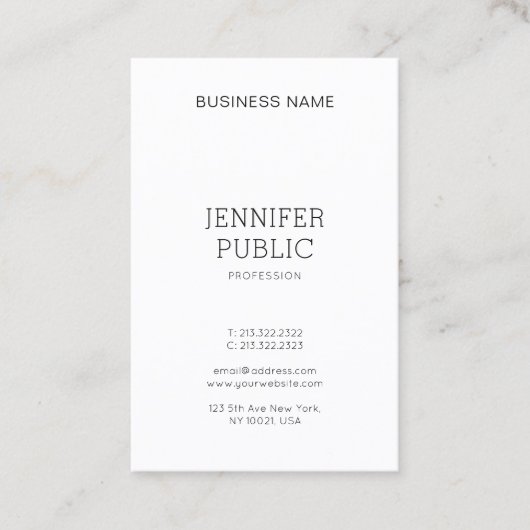 洗練されたシンプルデザインモダントレンディープレーン 名刺 (正面)