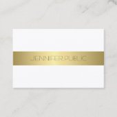 洗練されたシンプルデザイン金ゴールドルックモダン 名刺 (正面)