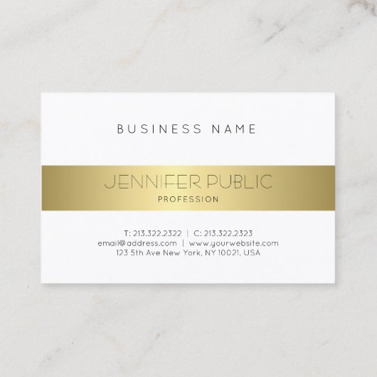 洗練されたシンプルデザイン金ゴールドルックモダン 名刺 (裏面)