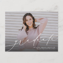 洗練されたスクリプトの横型卒業証書 インビテーションポストカード